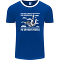 You a Parachute to Skydive Twice Skydiving Mens Ringer T-Shirt FotL Royal Blue/White