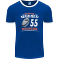 55 Year Wedding Anniversary 55th Rugby Mens Ringer T-Shirt FotL Royal Blue/White