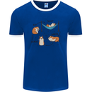Hampster Eat Sleep Wheek Repeat Funny Mens Ringer T-Shirt FotL Royal Blue/White