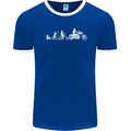 Evolution Motorcycle Motorbike Biker Mens Ringer T-Shirt FotL Royal Blue/White