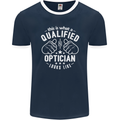 A Qualified Optician Looks Like Mens Ringer T-Shirt FotL Navy Blue/White