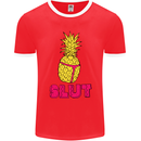 Pineapple Slut Funny Movie Theme Mens Ringer T-Shirt FotL Red/White