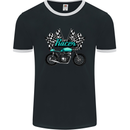 Cafe Racer Biker Motorcycle Motorbike Mens Ringer T-Shirt FotL Black/White