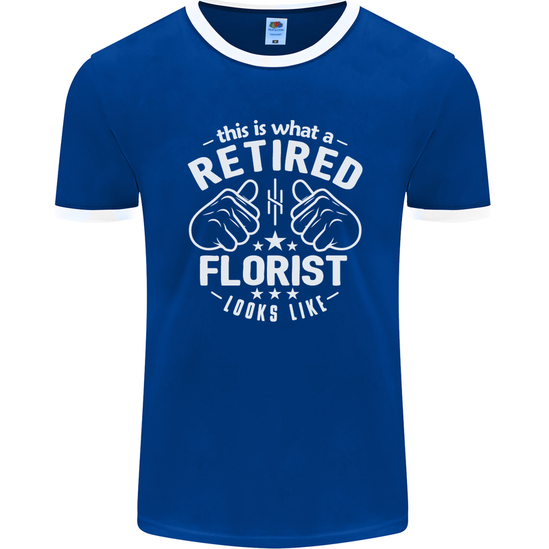 This Is What a Retired Florist Looks Like Mens Ringer T-Shirt FotL Royal Blue/White