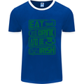 Eat Drink & Be Irish Funny St Patricks Day Mens Ringer T-Shirt FotL Royal Blue/White