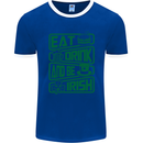 Eat Drink & Be Irish Funny St Patricks Day Mens Ringer T-Shirt FotL Royal Blue/White