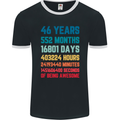 46th Birthday 46 Year Old Mens Ringer T-Shirt FotL Black/White