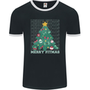 Fitness Merry Fitmas Christmas Tree Gym Mens Ringer T-Shirt FotL Black/White