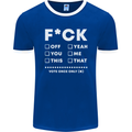 Fook Off Yeah You Me This Funny Offensive Mens Ringer T-Shirt FotL Royal Blue/White