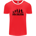 Papa Evolution Fathers Day Mens Ringer T-Shirt FotL Red/White