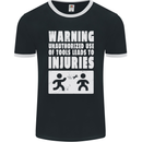 Warning Tools Builder Plumber Electrician Mens Ringer T-Shirt FotL Black/White