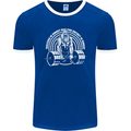 Funny Gym Quote Bodybuilding Training Mens Ringer T-Shirt FotL Royal Blue/White