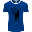 Abstract Butterfly Deer Ecology Environment Mens Ringer T-Shirt FotL Royal Blue/White