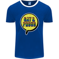 Gay and Proud LGBT Pride Awareness Mens Ringer T-Shirt FotL Royal Blue/White