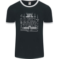I Fix Stuff Funny Plumber Electrician Mechanic Mens Ringer T-Shirt FotL Black/White