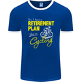 Cycling Retirement Plan Cyclist Funny Mens Ringer T-Shirt FotL Royal Blue/White