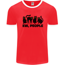 Ew People Cats Funny Mens White Ringer T-Shirt Red/White