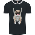 A Pug in a Baby Harness Funny Dog Mens Ringer T-Shirt FotL Black/White