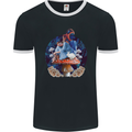 Trippy Alice Magic Mushrooms LSD Mens Ringer T-Shirt FotL Black/White
