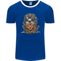 Steampunk Lion Mens Ringer T-Shirt FotL Royal Blue/White