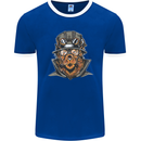 Steampunk Lion Mens Ringer T-Shirt FotL Royal Blue/White