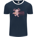 My Students Axolotl Questions Teacher Funny Mens Ringer T-Shirt FotL Navy Blue/White