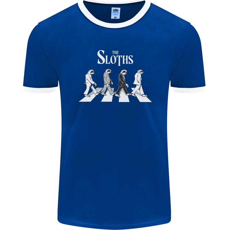 The Sloths Funny Music Parody Mens Ringer T-Shirt FotL Royal Blue/White