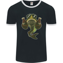 A Pike Fish With Beer Fishing Fisherman Mens Ringer T-Shirt FotL Black/White