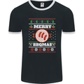 Merry BBQMAS Funny Christmas BBQ Xmas Mens Ringer T-Shirt FotL Black/White