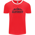 Mountains Alpinist Hiking Climbing Climber Mens Ringer T-Shirt FotL Red/White