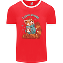 Red Panda Bear I Love Winter Mens Ringer T-Shirt FotL Red/White
