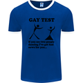 Gay Test Funny LGBT Mens Ringer T-Shirt FotL Royal Blue/White