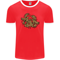 Valknut Symbol With Ravens Vikings Mens Ringer T-Shirt FotL Red/White