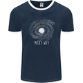 The Milky Way Astronomy Solar System Planet Mens Ringer T-Shirt FotL Navy Blue/White