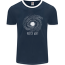 The Milky Way Astronomy Solar System Planet Mens Ringer T-Shirt FotL Navy Blue/White