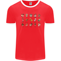 Mushroom Species Foraging Mycology Mens Ringer T-Shirt Red/White