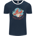 Sagittarius Dinosaur Pterosaurs Star Sign Mens Ringer T-Shirt FotL Navy Blue/White