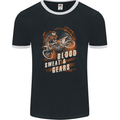 Blood Sweat and Gears Motocross Dirt Bike Mens Ringer T-Shirt FotL Black/White