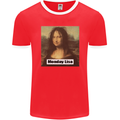 Mona Lisa Parody Monday Lisa Mens Ringer T-Shirt FotL Red/White