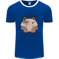 Do I Look Like a People Person Funny Cat Mens Ringer T-Shirt FotL Royal Blue/White