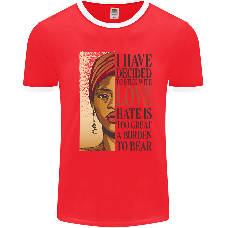 Stick With Love Black Lives Matter Mens Ringer T-Shirt Red/White