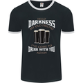 Hello Darkness My Old Friend Funny Guiness Mens Ringer T-Shirt FotL Black/White