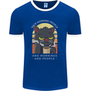 Funny Cat I Hate Morning People Coffee Mens Ringer T-Shirt FotL Royal Blue/White