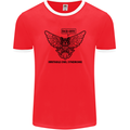 Irritable Owl Syndrome Bowel IBS Funny Mens Ringer T-Shirt FotL Red/White
