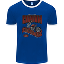 American Custom Motorcycles Biker Motorbike Mens Ringer T-Shirt FotL Royal Blue/White
