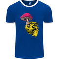 Mushroom Skull Toadstool Magic Gothic Mens Ringer T-Shirt FotL Royal Blue/White