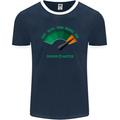 St. Patrick's Day Drunkometer Funny Beer Mens Ringer T-Shirt FotL Navy Blue/White