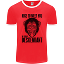 Chimp Evolved Dessendant Funny Monkey Ape Mens Ringer T-Shirt FotL Red/White