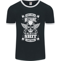 Funny Im a Mechanic No Wont Fix For Free Mens Ringer T-Shirt FotL Black/White