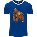 A Steampunk Gorilla Ape Mens Ringer T-Shirt FotL Royal Blue/White